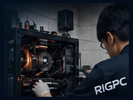 Kỹ thuật viên RIGPC kiểm tra máy trước khi bán