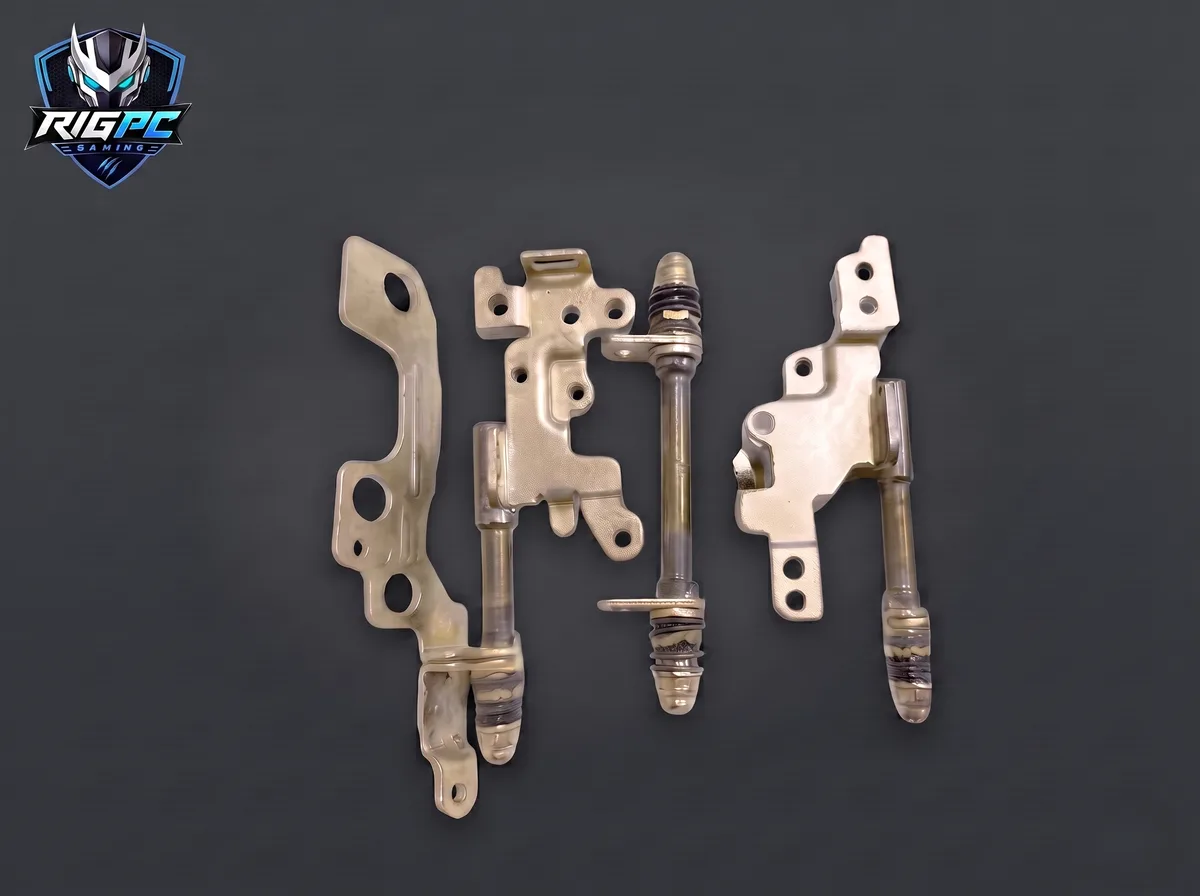Thay bản lề 2 bên (kèm ốc + gia cố trụ bản lề) — ảnh thực tế tại RIGPC